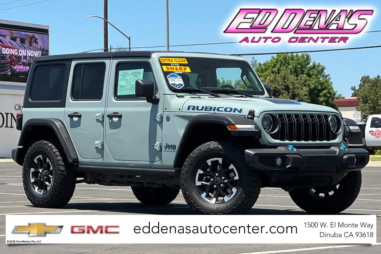 2024 Jeep Wrangler 4xe Rubicon in Gray — front three-quarter view