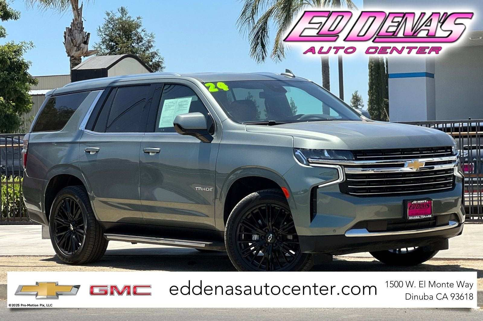 2024 Chevrolet Tahoe LT in Silver Sage Metallic — front three-quarter view