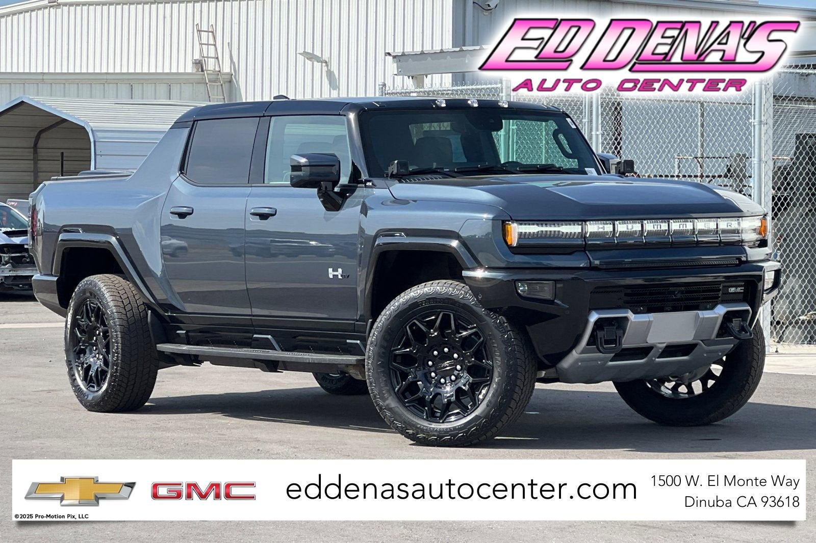 2025 GMC HUMMER EV Pickup 2X in Graphite Blue Metallic — front three-quarter view