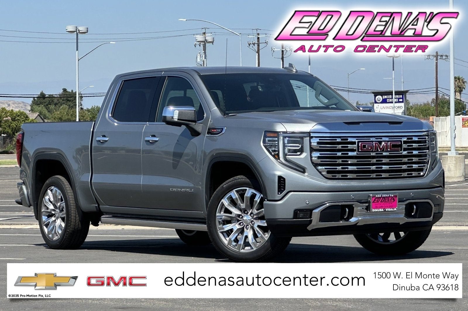 2026 GMC Sierra 1500 Denali in Sterling Metallic — front three-quarter view