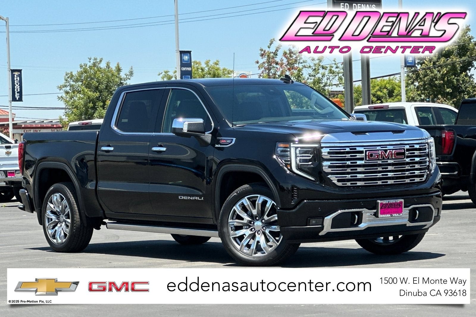 2026 GMC Sierra 1500 Denali in Onyx Black — front three-quarter view