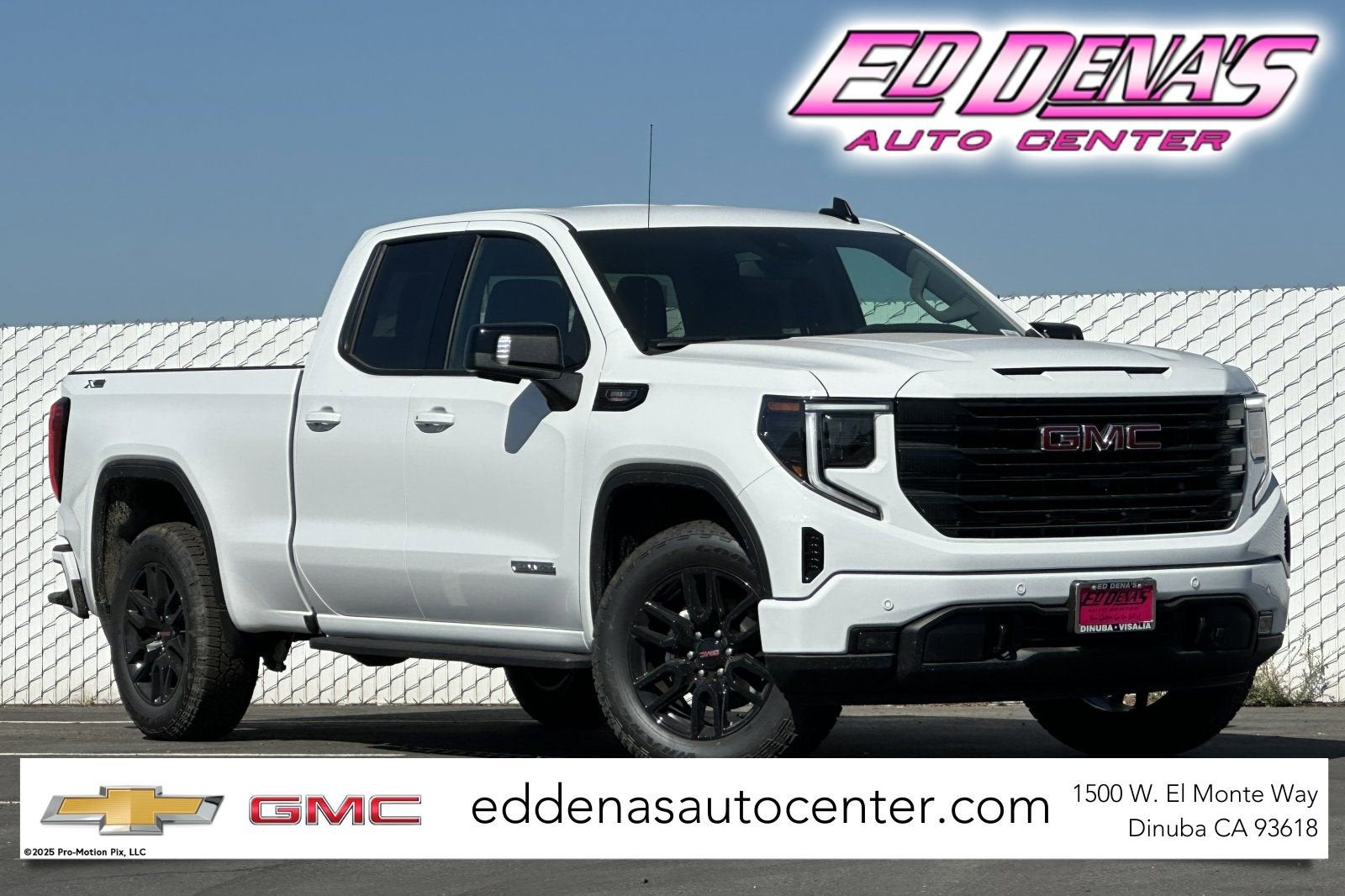 2025 GMC Sierra 1500 Elevation in Summit White — front three-quarter view
