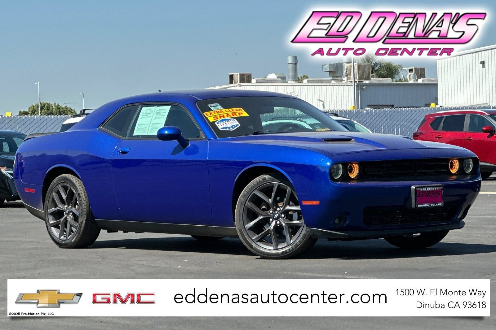 2019 Dodge Challenger SXT in Blue — front three-quarter view
