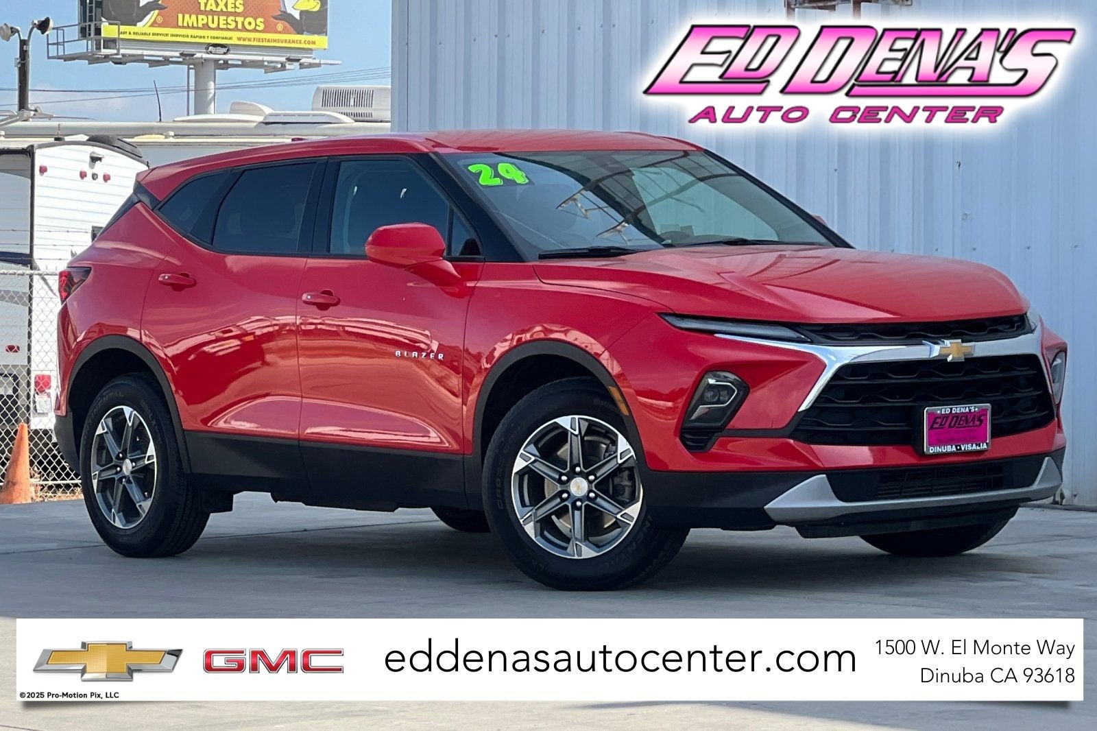 2024 Chevrolet Blazer 2LT in Red Hot — front three-quarter view