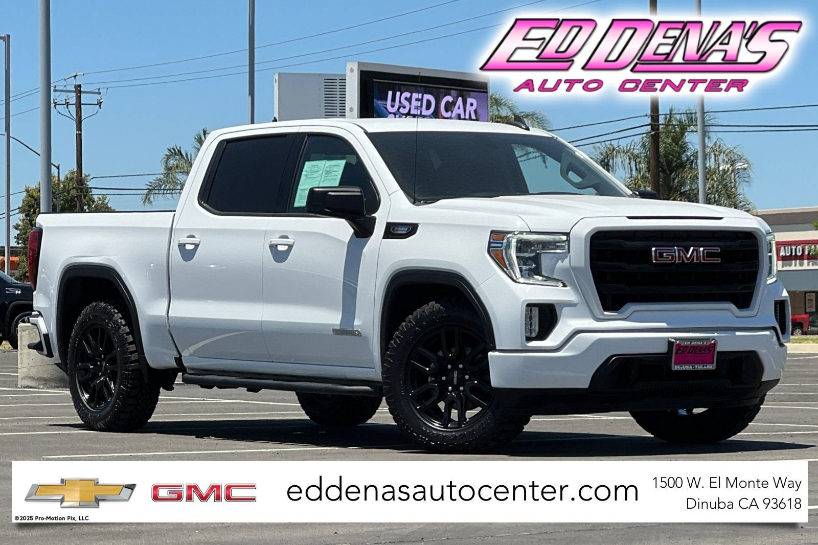 2021 GMC Sierra 1500 Elevation in Summit White — front three-quarter view