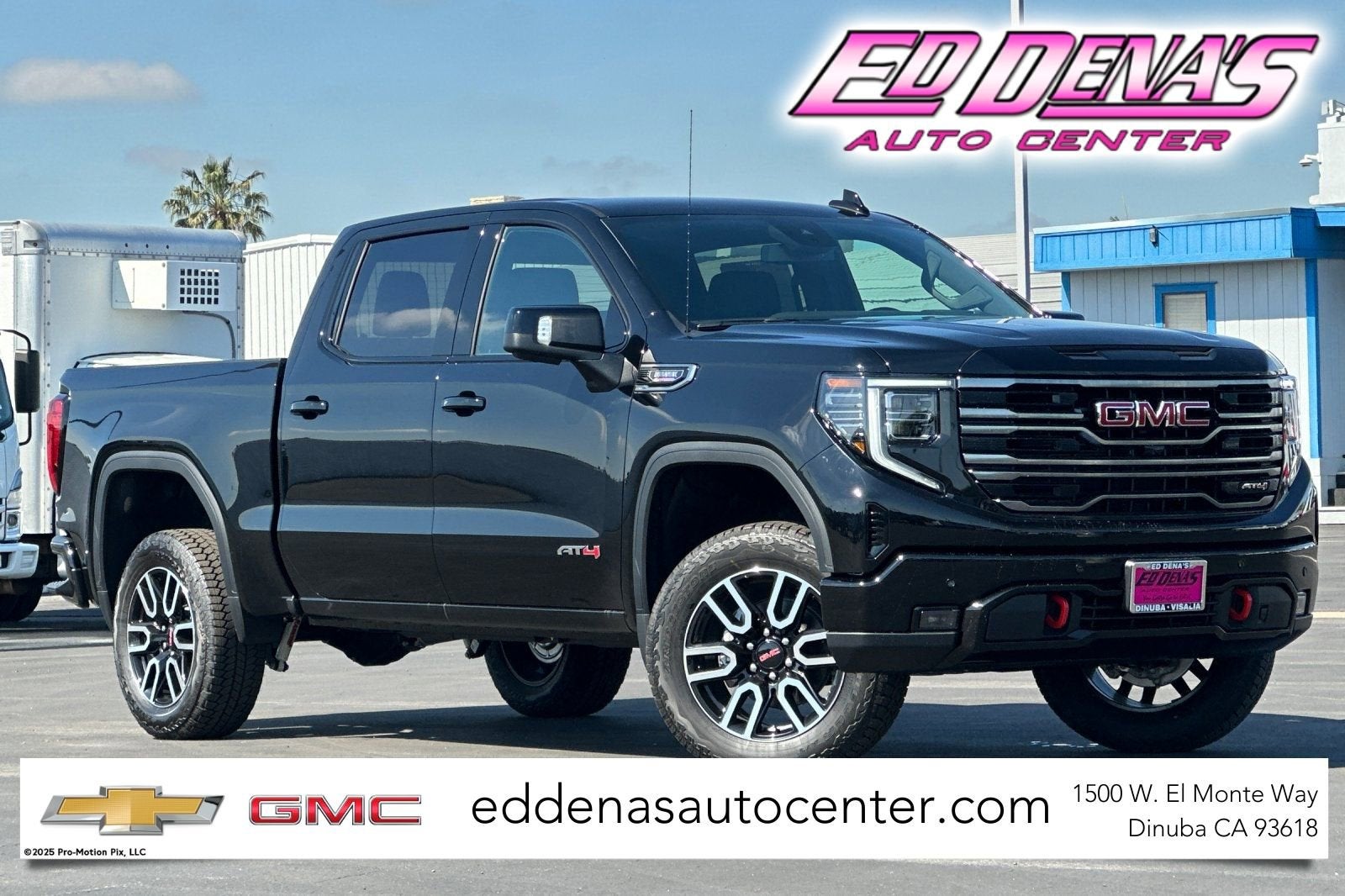 2026 GMC Sierra 1500 AT4 in Onyx Black — front three-quarter view