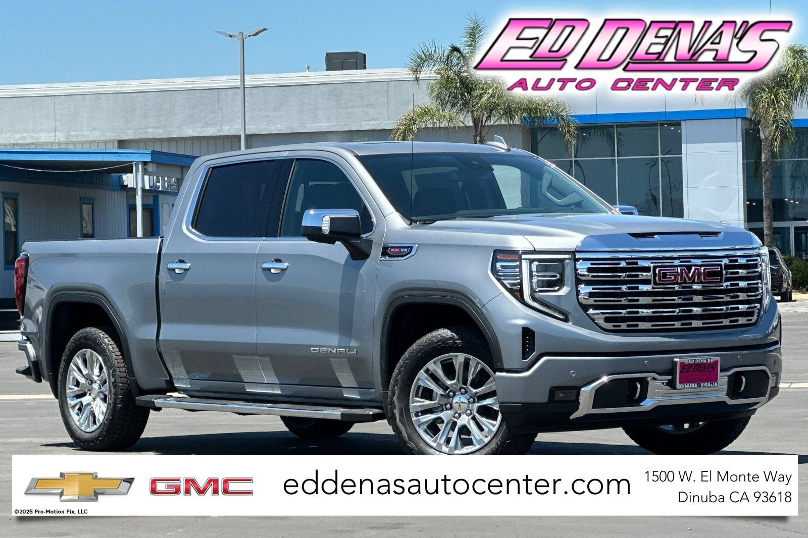 2026 GMC Sierra 1500 Denali in Sterling Metallic — front three-quarter view