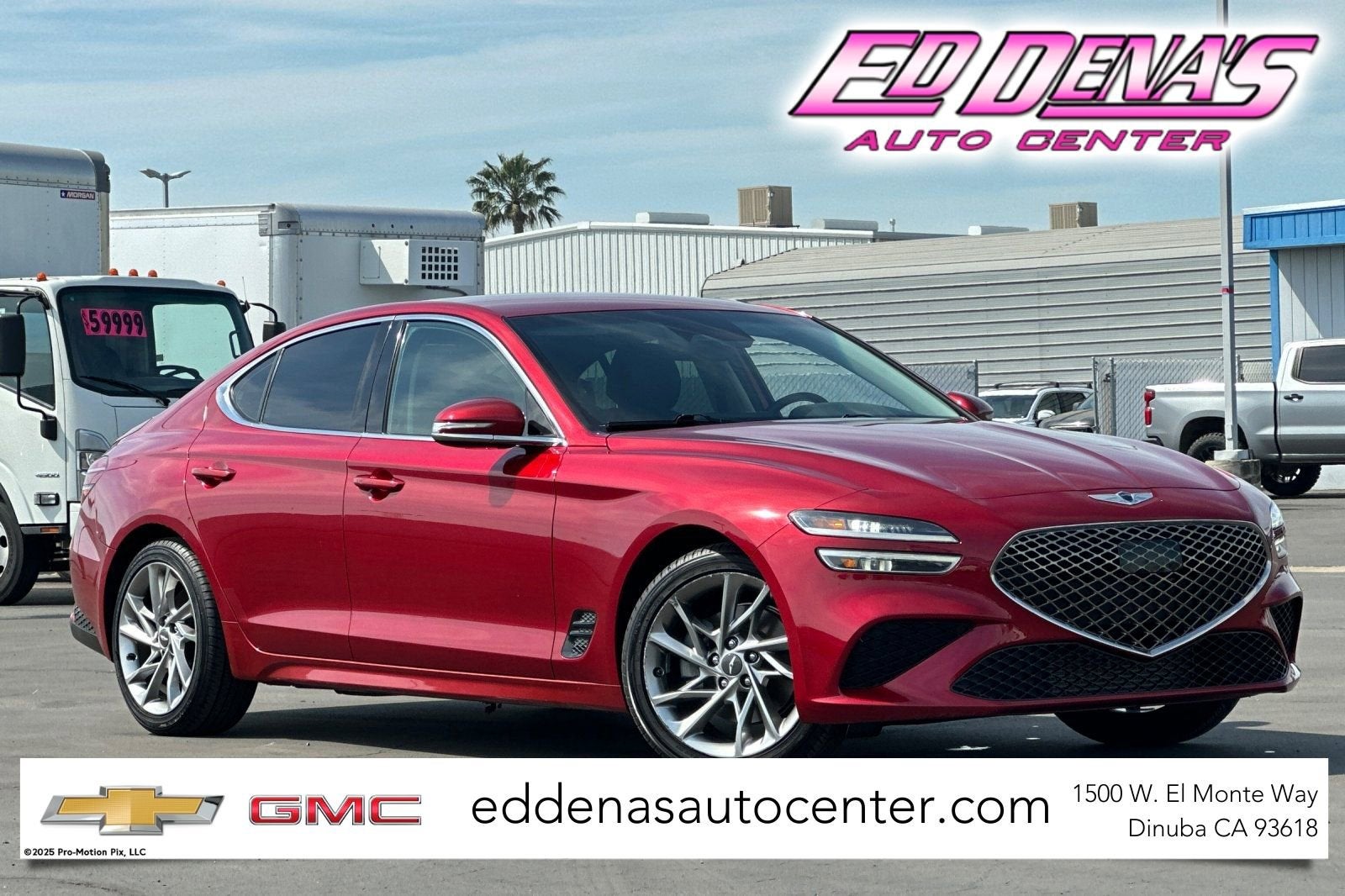 2022 Genesis G70 2.0T in Red — front three-quarter view